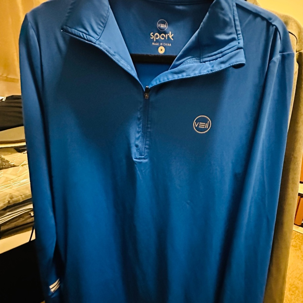 Women's Blue Half-Zip Pullover by